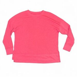 Pink sweatshirt/long sleeve with small slits on sides - Size L